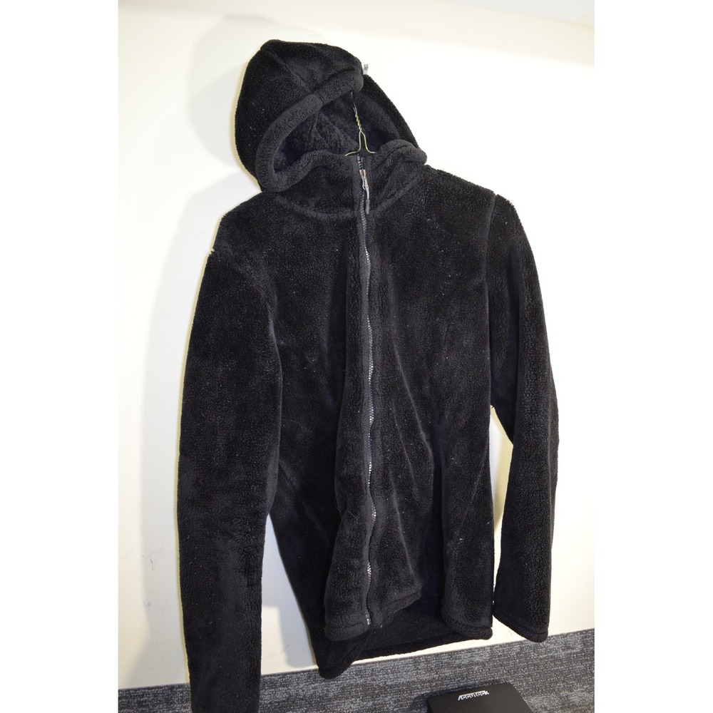 32º DEGREES Soft Plush Faux Fur Full Zip Jacket WOMENS M Black WORN LOOK